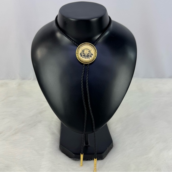 Vintage Barlow Buffalo Skull Bolo Tie – NIB – Western Cowboy Rockabilly - Picture 17 of 17